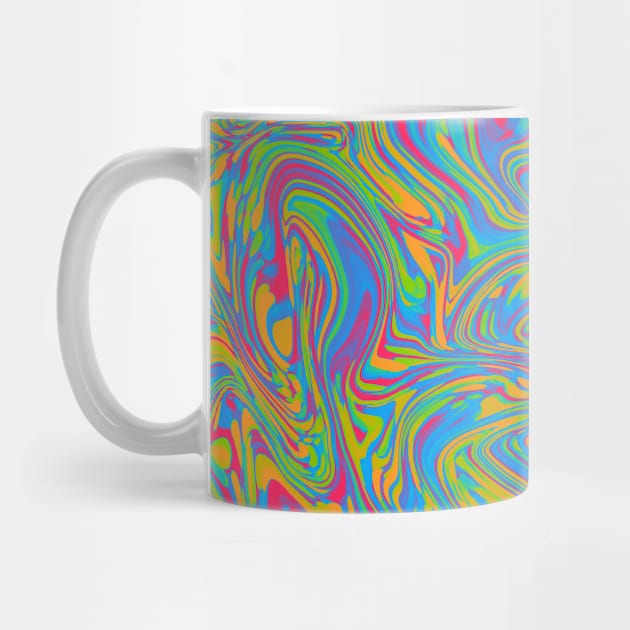 Panromantic Pride Abstract Wildly Swirled Paint by VernenInk